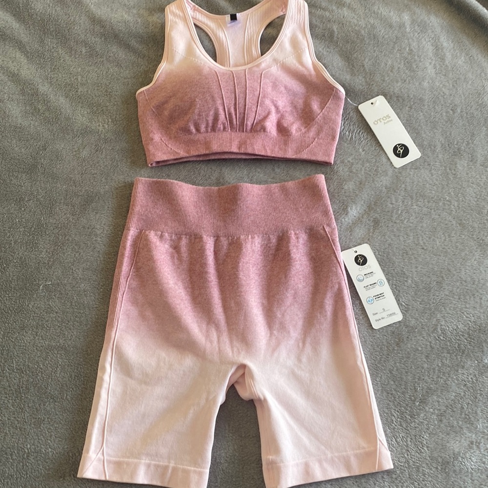Pink ombré biker set